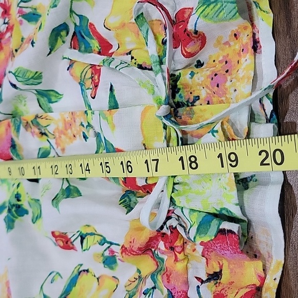 Lauren Conrad Tropical Fruit Button-Front Puff-Sleeve Top Size L - Picture 11 of 11